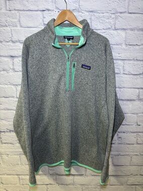 Patagonia Men's Quarter Zip Better Sweater Pullover Jacket Size XXL Gray Fleece